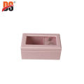 Customized MDF Music Transparent Window Matt Wooden Gift Packaging Pink Silk Screen Logo Small Jewelry Wood box